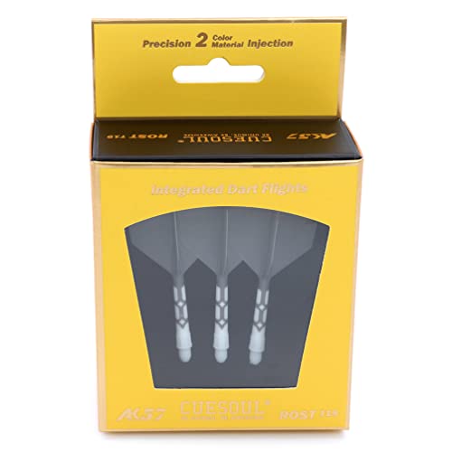 CUESOUL ROST T19 Integrated Dart Shaft and Flights Big Wing Shape Grey 28mm-Say Goodbye to Falling Dart Flight - color: with White Shaft