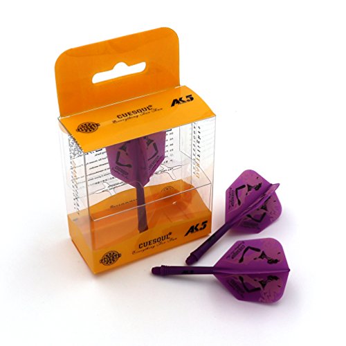 CUESOUL ROST Integrated Dart Shaft and Dart Flight Standard/Slim/Diamond/Big Wing/Tear/Diamond - color: 21mm-Big Wing Shape-Purple Beauty