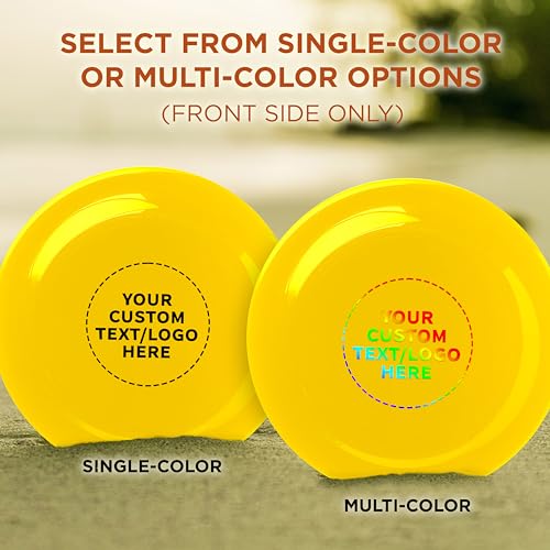 DISCOUNT PROMOS Frisbee Flying Discs in Bulk, 9.25 in. Fun Family Beach Game - color: - Custom - Yellow, size: 50 flying discs