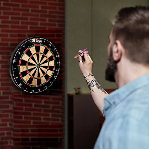 GSE Games & Sports Expert 18" Regulation Size Steel Tip Dartboard Game Set. Excellent Bristle/Sisal, Paper Baseball, Bullseye, Dart Board Game Set (Several Styles Available) - style: Pro Bristle Dartboard with Scoreboard