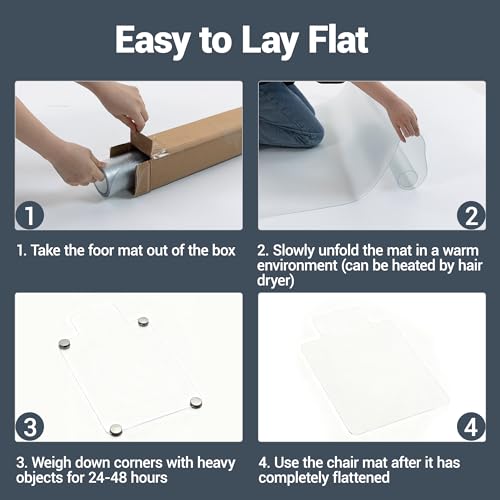 Clear Chair Mat for Hard Floor, 36 x 48 Inches, PVC Floor Mat Under Rolling Chairs for Easy Glide and Wood/Tile Protection, with Lip - size: with Lip