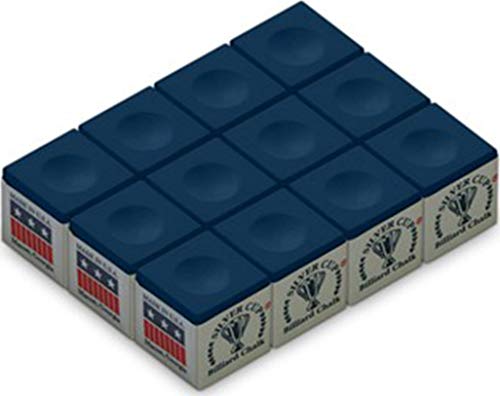 Silver Cup Billiard CHALK - ONE DOZEN - color: Blue