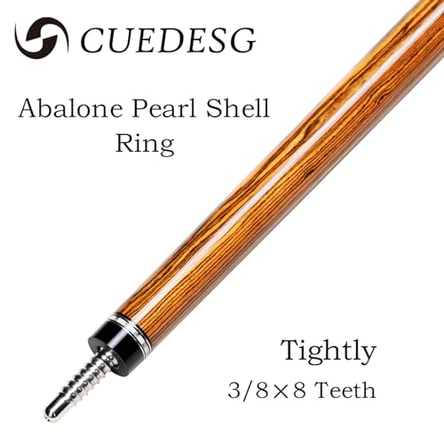 Carbon Fiber Pool Cue Stick 10.5mm/11.8mm/12.5mm,Low Deflection Pool Stick with Rare Wood Butt,Professional Cue Stick with Box Case - color: Bocote Wood_10.5mm
