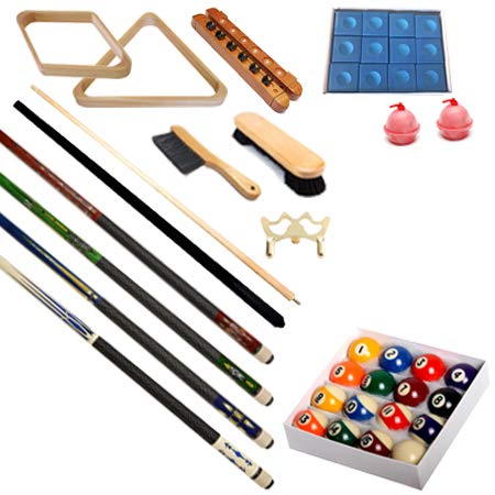 Pool Table - Premium Billiard 32 Pieces Accessory Kit - Pool Cue Sticks Bridge Ball Sets - color: Kit-2