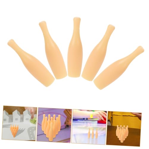Yardwe 10pcs Bowling Game Accessory Bowling Pin Soft Pins Mini Foam Tabletop Little Bowling Accessories Bowling Accessory Bowling Supply Table Bowling Game Plastic Beige
