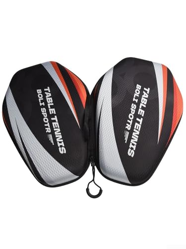 FABULETTA Table Tennis Racket Case EVA Hard Shell Paddle Bag Water Resistant Storage Box Protective Holder For 2 And Balls Pong Equipment Carry Case - color: PB005-C model