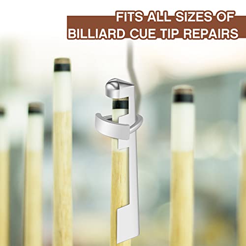 Funrous 3 Pieces Billiard Cue Clamp Pool Sticks Tip Clamp Stainless Steel Cue Stick Tip Repair Kit for Billiard Table Tips Replacement kit Accessories