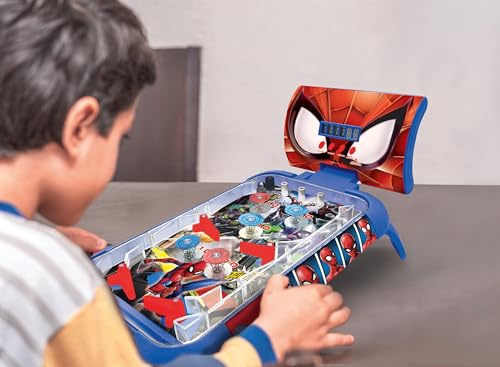 LEXiBOOK Marvel Spider-Man, Table Electronic Pinball, Action and Reflex Game for Children and familiy, LCD Screen, Light and Sound Effects, Blue/red, JG610SP - style: Spider-Man