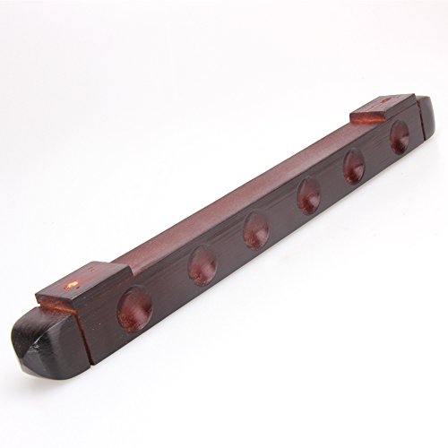 Pool Stick Holder, Wall Mounted 6 Cue Billiard Rack - Premium Solid Wood Cue Accessories