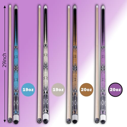 13mm 58 Inch 19 20 oz Billiard Pool Cue Stick, 1/2 Maple Billiard Pool Stick, House Bar Pool Table Sticks for Men - color: Purple 20 oz