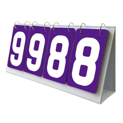 Tabletop Score Flipper, Sports Scoreboard 4 Digits Manual Score Flip Cards Flip Number Score Board for Volleyball Football