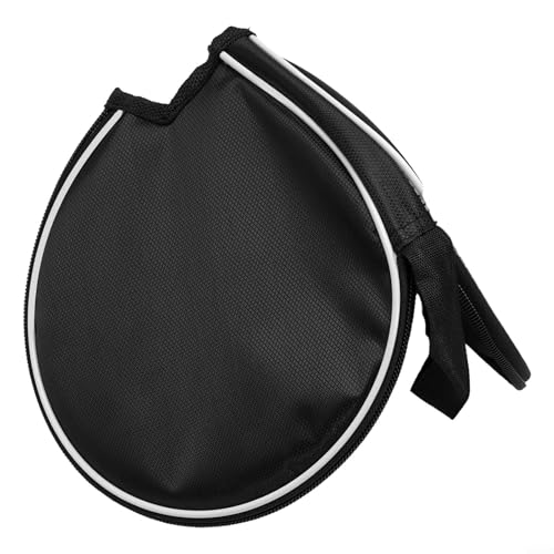 Table Tennis Racket Storage Bag Semicircle Paddles Case Waterproof Oxford Cloth Protective Cover with Hand Strap for Ping Pong Players Indoor Sports Equipment Storage Black(black)