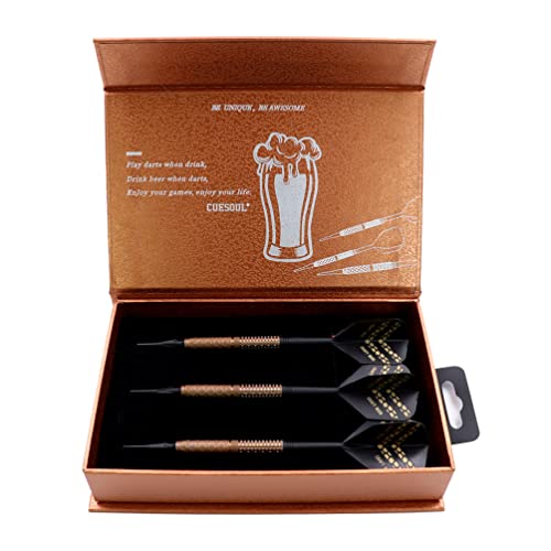 CUESOUL Cocktail/COLA Beer/Draft Beer with Oil Paint Finished-19g/20g/21g Soft Tip 90% Tungsten Dart Set - color: Craft Beer-21g