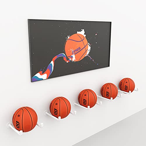 CMMC Industrial Pipe Wall Mounted Clothing Rack, Yoga Mat Storage Rack Gym Soccer Rack Home Nursery Basketball Rack on The Wall Wall-Mounted Finishing Shelves, 1 Pack - color: White