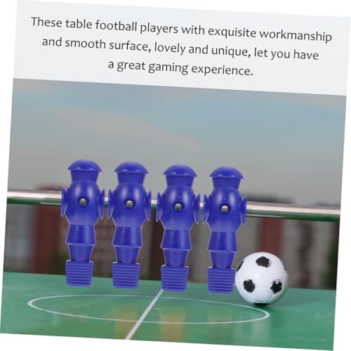 Levemolo 8Pcs Foosball Table Football Players Replacement Figures Resin Mechanical Dolls in Blue and White Lightweight Soccer Game Accessories Compatible with Standard Rods