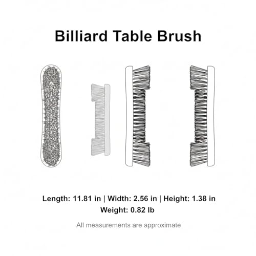 Billiard Table Felt Cleaning Brush with Soft Polyester Bristles and Wooden Handle for Pool Table Maintenance - size: 11.81 x 2.56 x 1.38 in