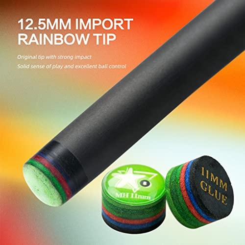 KONLLEN Carbon Fiber Pool Cue Stick 58-inch Professional Pool Sticks for Adults Full Carbon Technology Low Deflection Pool Cue Billiard Cues with 12.5mm Tip (Easy to Control, Pro Taper, Ultra-Smooth) - color: 016 black