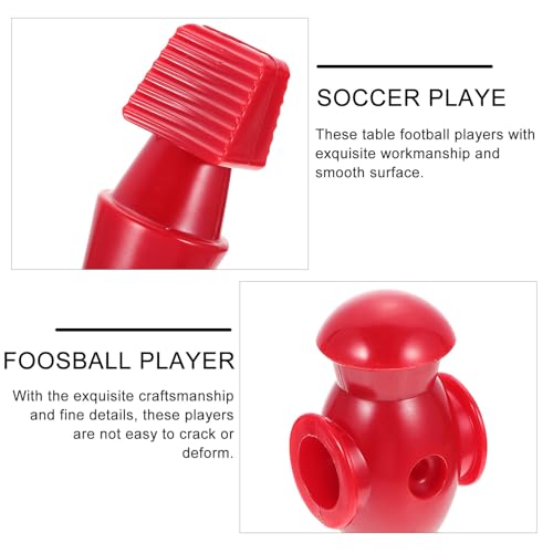 HANABASS 4pcs Red Foosball Player Dolls Resin Soccer Game Replacement Table Football Supplies for