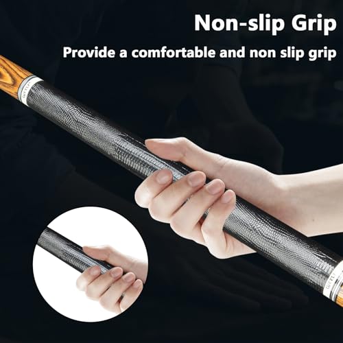 CUEELF Pool Cue Stick Low Deflection Hand-Made Inlay Billiard Cue 58'' Professional Billiard Pool Cue Stick for Adults-12.5mm Tip,3/8 * 8 Joint - color: WD-YH-SM-HJT