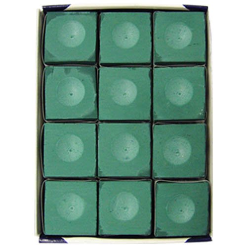 Silver Cup Billiard CHALK - ONE DOZEN - color: Green