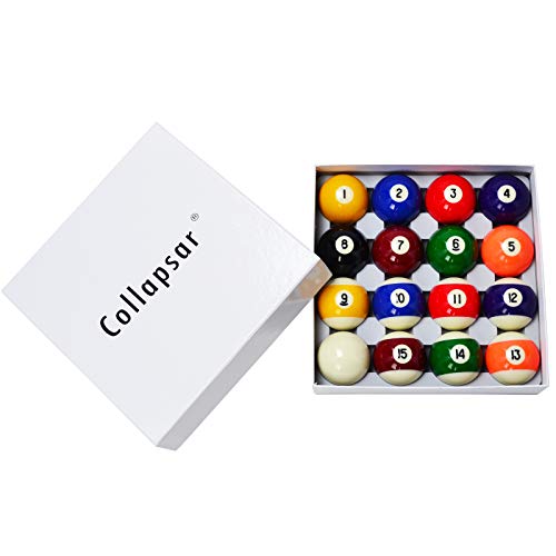 Collapsar Deluxe 2-1/4" Billiard Pool Balls Marble-Swirl Style Billiards Ball Complete 16 Ball Set (Several Style Available) - style: Deluxe Set