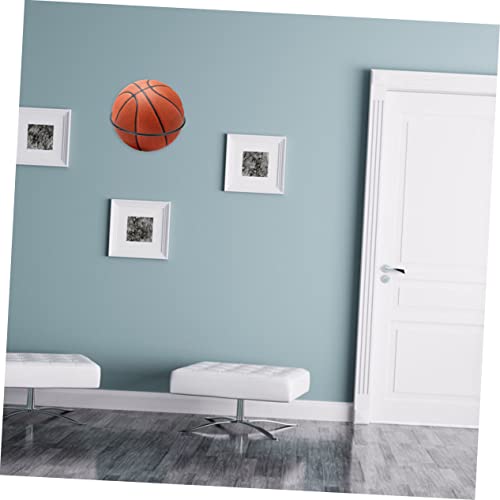 SUPVOX 1set Wall-Mounted Storage Rack for Basketball Football Rugby Space-Saving Display Stand Black Holders and Screws for Easy Installation