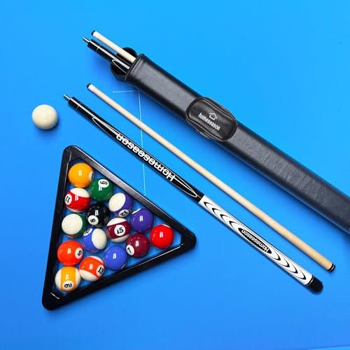 HomeSeason 58" Pool Cue Stick 19.5oz Cue Sticks Professional Low Deflection Billiard Pool Sticks 13mm Tip with Leather Bag for Home Bar Adults Pro Player - color: 19.5oz-(Black & White)