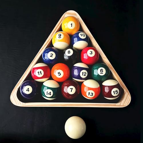 Billiard Balls Set 2-1/4 Inch Regulation Size, 16-Piece Premium Resin Pool Balls for Professional & Home Pool Table Replacement, Tournament Standard Billiard Balls(16 Resin Balls) New Grade A Crystal - style: Small Characters-White circle