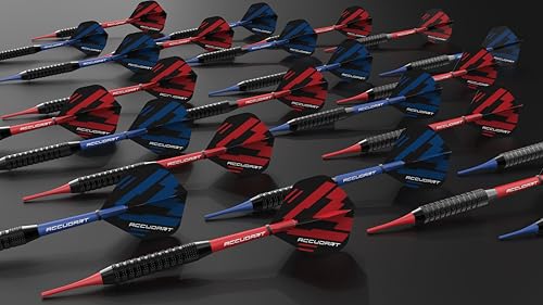 Accudart 24‑Pack Soft Tip Dart Multi‑Pack – Onyx Coated Barrels, Polycarbonate Shafts, Standard Poly Flights – 16‑Gram Soft Tip Darts for Electronic Dartboards
