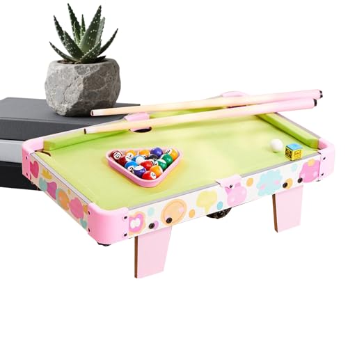 Small Pool Table – Folding Tabletop Billiard Set for Family Interactive Play | Compact Educational Game with Cue Sticks Balls Rack Helping Adults Kids Enjoy Indoor Outdoor Home Living Room