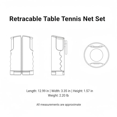 Retractable Table Tennis Net Set, Clamp-On Ping Pong Net for Standard Tables, Portable Polyester Mesh with Quick Setup - color: Black