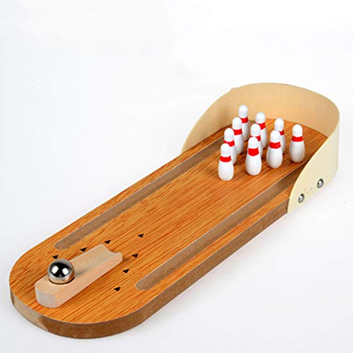 Child Toys Wooden Mini Desktop Bowling Game Toy Set Fun Indoor Parent-Child Interactive Table Game Bowling Developmental Toy