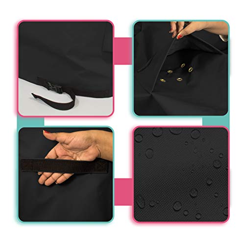 Foosball Table Cover 18 Oz Waterproof - 100% Weather Resistant Outdoor Game Table Cover with Elastic at 4 Sides (56"W x 52"D x 15"H, Black) - color: Black, size: 56"W x 52"D x 15"H