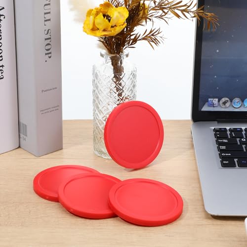 Air Hockey Pucks, 6 Pack Full Size Heavy Replacement Pucks, 3 1/4 Inches Diameter, Plastic Material Hockey Puck for Game Tables Equipment Accessories