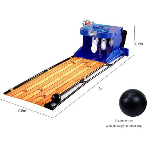 Electronic Bowling Alley Game with Automatic Reset, Indoor Bowling Ball Sports Game Console with LED Electronic Scoreboard, Lighting, Simulation Sound Effect, for Children and Adults 2m - size: 2m