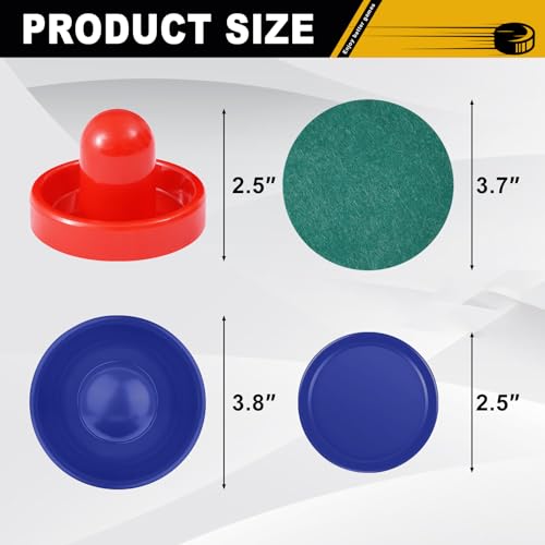 Air Hockey Pushers and Air Hockey Pucks, Indoor Games Goal Handles Paddles Replacement Accessories Set for Game Tables Equipment - color: Red-Blue