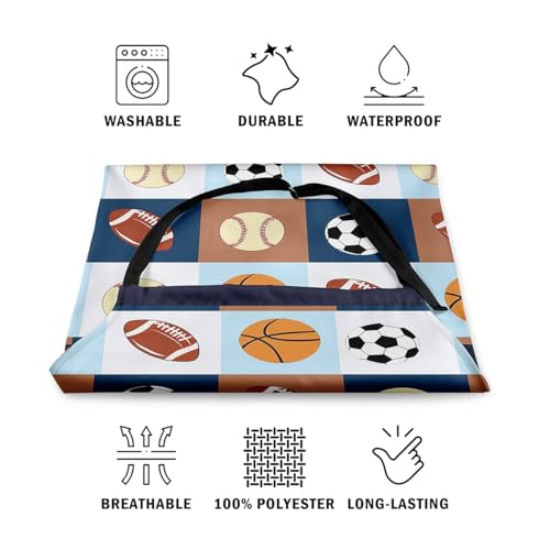 Manfei Ball Sports Kids Kitchen Apron - color: Brown Blue