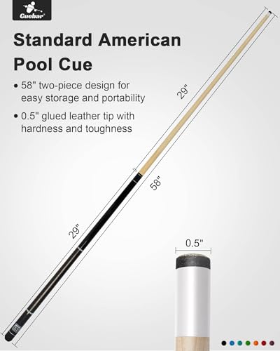 Set of 4 58" 2-Piece Pool Cue Sticks - 4 Distinct Colors, 18-21Oz | Weights 18,19,20,21 oz. Imitation leather grip. For adults/men/women, house bar/league play, or self-use/gift - color: Purple+Red+Blue+Black