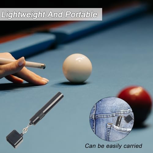 LAKE OF FIRE 3-in-1 Snooker/Pool Cue Tip Shaper with Repair Tool, Cue Tip Storage, and Billiard Chalk Holder - color: Black