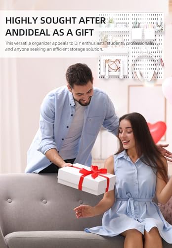 Wall Organizer Peg Board - Elevate And Declutter Your Gaming And Office - Create A Perfectly Structured Space(White) - color: White