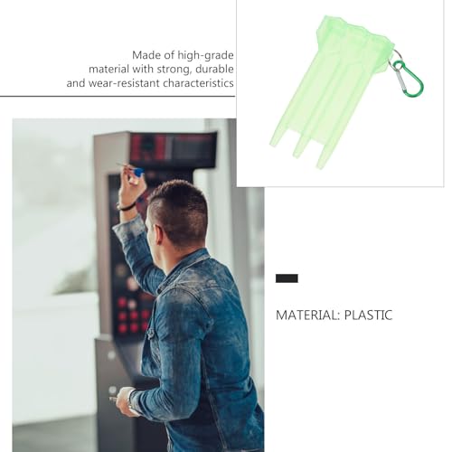 Hard Shell Dart Case Lightweight Carrying Container with Carabiner for Soft Tip Darts Storage Organizer Box Green