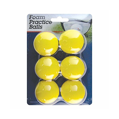 Intech Foam Golf Balls, 6 Count, Soft Yellow Lightweight Restricted Flight High-Density Foam Practice Golf Balls for Backyard or Indoors