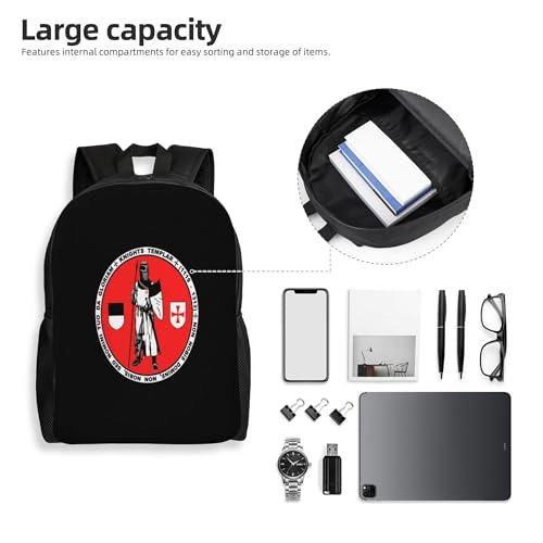 Knights Templar.Jpeg Backpacks For Men Women Book Bag Travel Hiking Camping Work Lightweight - color: Ye16