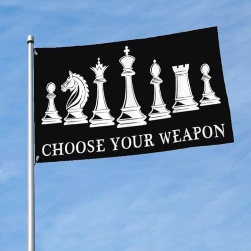 Choose Your Weapon Retros Chess Master Pieces Game Club Humor Flag For College - color: white3