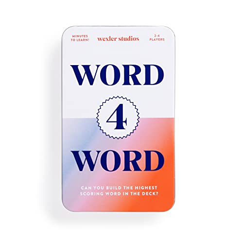 Galison Wexler Studios Word 4 Word – Fun Spelling Card Game for Adults and Kids Perfect for Travel and Family Game Night, 2-4 Players - style: Word 4 Word