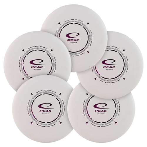Latitude 64 Zero Pro Peak Disc Golf Putter 5-Pack | Beaded Stable Putt & Approach Disc for Accuracy | Durable Zero Pro Plastic with Firm Grip | Straight Flight with Reliable Finish | 170-176g (White)