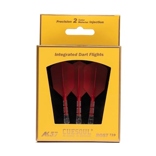 CUESOUL ROST T19 Integrated Dart Shaft and Flight Slim Shape M Size 28mm - color: Red