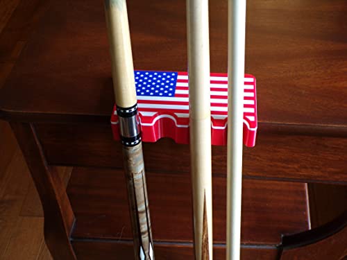 777 Custom Claws Pool Cue Holder, 4-cue Claw, Non-Slip Rubber Pad, PLA Material, Patriotic Designs