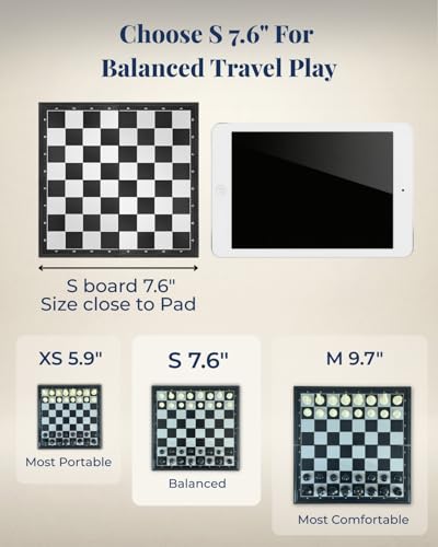 Travel Chess Set Magnetic Portable Folding Chess Board - Small Mini Chess Set - (Small / 7.6 Inch) - size: Small / 7.6 Inch