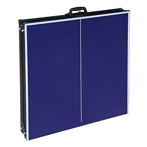 Hathaway BG2305 Crossover 60-in Folding Portable Table Tennis Table – Perfect Small Space Solution, Blue, 60"